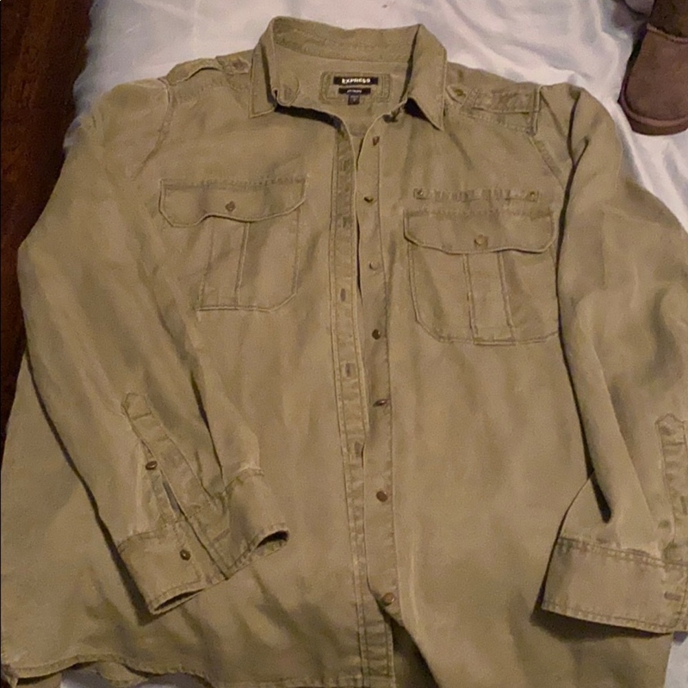 Express Boyfriend Button-Up